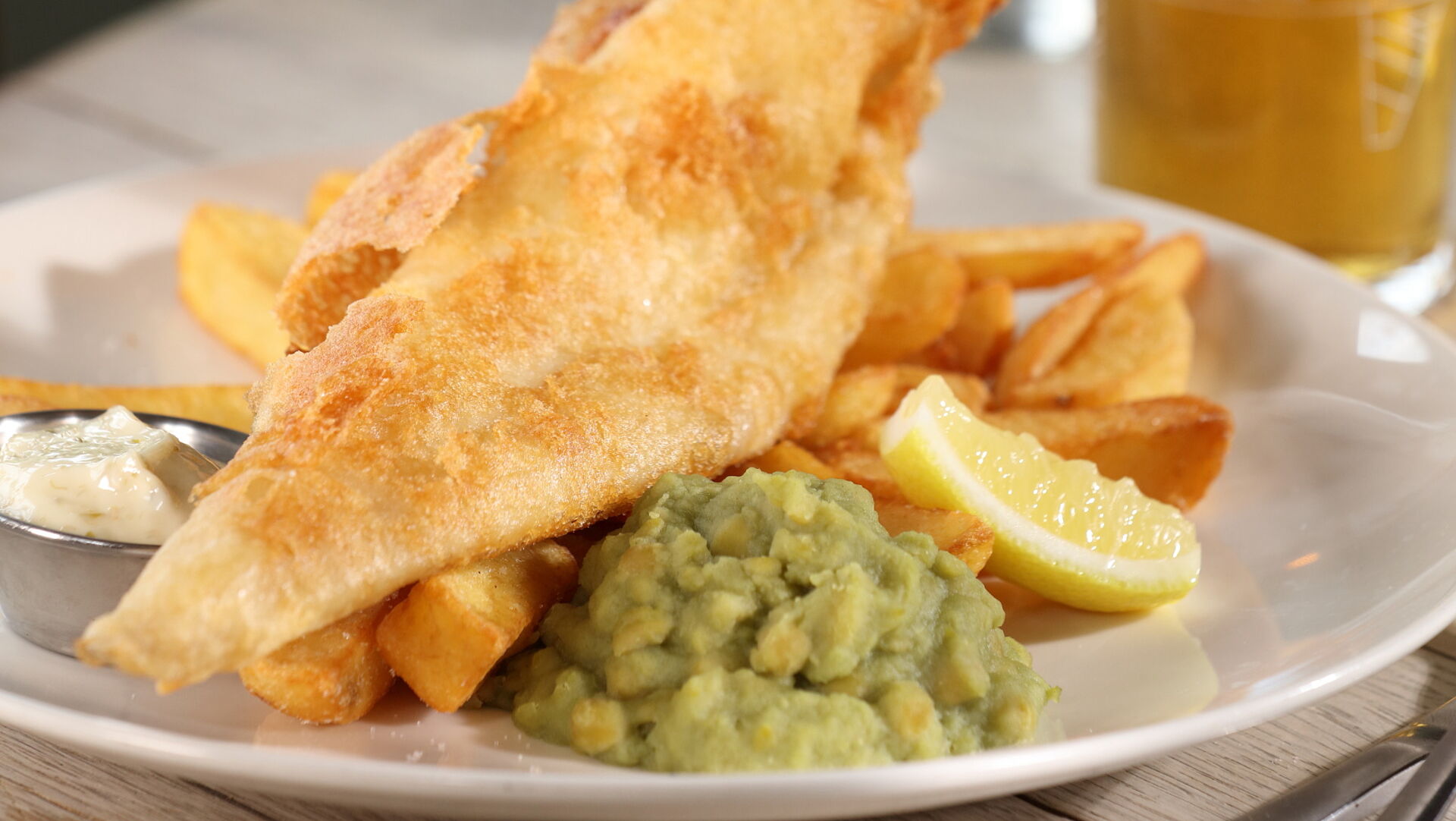 Fish and Chips and a pint of Wadworth 6X